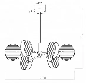 Люстра на штанге iLamp Panorama 15598-6 SN+CL