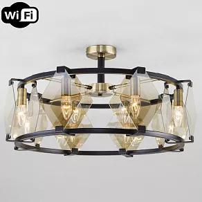 Люстра на штанге Eurosvet Aragon 60126/8 черный Smart (60116/8)