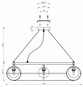 Подвесная люстра Maytoni Carcass MOD312PL-10GCH