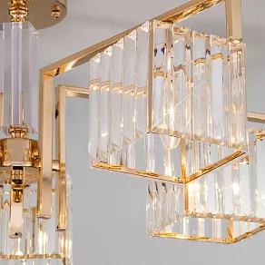 Люстра на штанге Eurosvet April 10117/5 золото/прозрачный хрусталь Strotskis