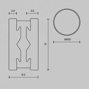 Трек накладной Maytoni Flarity TRX154-R-D800-PT