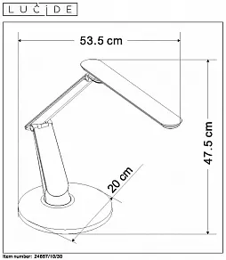 Настольная лампа офисная Lucide Practico 24657/10/30