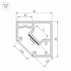 Профиль накладной угловой внутренний Arlight SL-KUB 062894