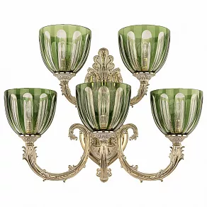 Бра Bohemia Ivele Crystal 7109 7109B16/3+2/210 GW P1 U Clear-Green/H-1H