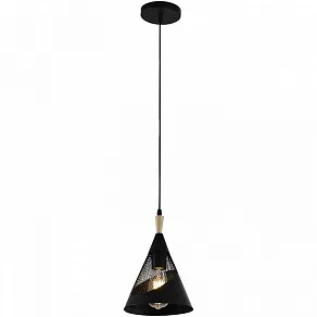Подвесной светильник Reluce 03250-1 03250-3.9-01 BK+WOOD
