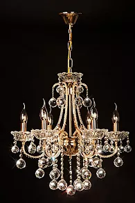 Подвесная люстра Eurosvet Ariella 10044/6 золото/прозрачный хрусталь Strotskis