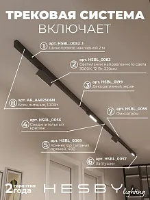 Комплект трековый Hesby Lighting ElDeko HSBL_kompl_E004_NI4B3K