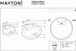 Накладной светильник Maytoni Rim MOD058CL-L50BS3K