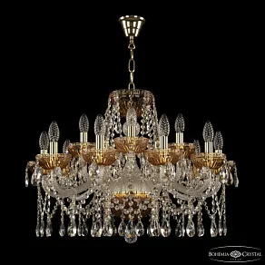 Подвесная люстра Bohemia Ivele Crystal 5413 5413/10+5/240 G Amber/M-1G