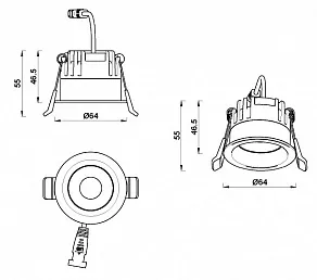 Встраиваемый светильник iLedex Mars 107-7W-D64-4000K-24DG-WH