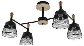 Люстра на штанге Reluce 01492 01492-0.3-04 BK+WOOD