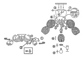 Потолочная люстра Globo Kordula 56689-5
