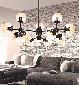 Люстра на штанге LUMINA DECO Zodiak LDP 160-12 BK