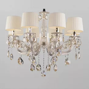 Подвесная люстра Eurosvet Argenta 10098/8 серебро/тонированный хрусталь Strotskis