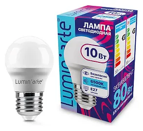 Лампа светодиодная Luminarte  E27 10Вт 6500K LSTD-G45-10W6KE27