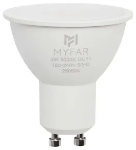 Лампа светодиодная MyFar Базиc GU10 GU10 6Вт 3000K MB1201GU10-6W3K