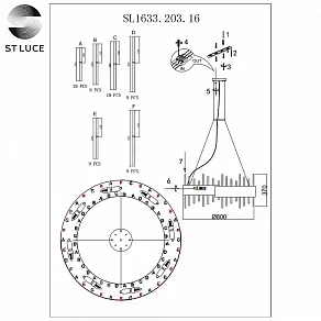 Подвесной светильник ST-Luce Olvera SL1633.203.16