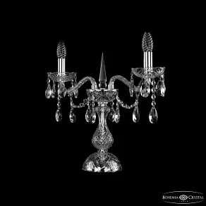 Настольная лампа декоративная Bohemia Ivele Crystal 1413 1413L/2/141-39 Ni