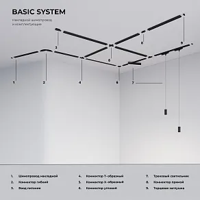Соединитель угловой L-образный для треков встраиваемых Elektrostandard Basic System 85012/00