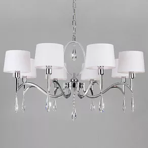 Подвесная люстра Eurosvet Madera 10127/8 хром/прозрачный хрусталь Strotskis Smart