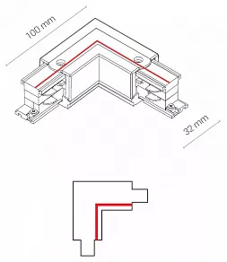 Соединитель угловой L-образный для треков Nowodvorski Ctls Power 8228