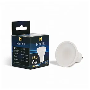 Лампа светодиодная MyFar Базиc GU10 GU10 6Вт 3000K MB1201GU10-6W3K