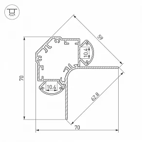 Профиль встраиваемый угловой внешний Arlight ARH-DECORE 034985
