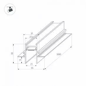 Трек встраиваемый Arlight MAG-25 033459