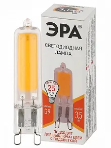 Лампа светодиодная Эра  G9 3.5Вт 2700K LED JCD-3,5W-GL-827-G9
