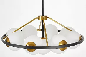 Люстра на штанге LUMINA DECO Donzano LDP 8034-9 BK+WT