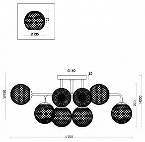 Потолочная люстра Freya Navel FR8016PL-08BBS