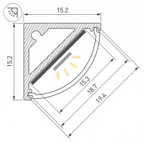Профиль накладной угловой внутренний Arlight SL-KANT 061356
