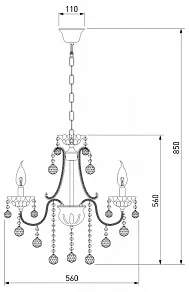 Подвесная люстра Eurosvet Ariella 10044/6 золото/прозрачный хрусталь Strotskis