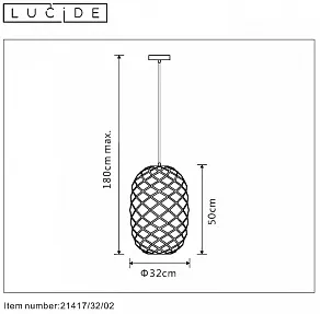 Подвесной светильник Lucide  21417/32/02