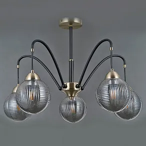 Люстра на штанге ILLUMICO  IL0433-5PSQ-79 BK AB