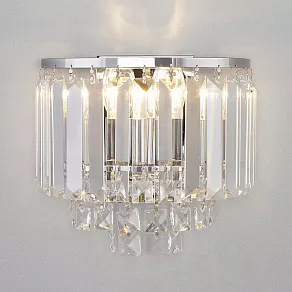 Накладной светильник Eurosvet Torreta 10121/2 хром/прозрачный хрусталь Strotskis (10105/2)