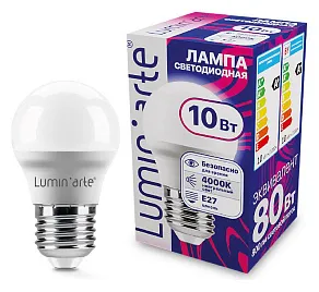 Лампа светодиодная Luminarte  E27 10Вт 4000K LSTD-G45-10W4KE27