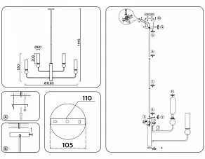Люстра на штанге Ambrella Light LH LH53252
