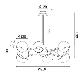 Люстра на штанге Freya Sherry FR5121PL-08G