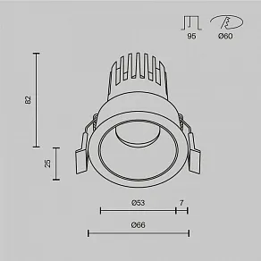 Встраиваемый светильник Maytoni Technical Dip DL123-10W-3K-W