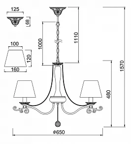 Подвесная люстра Freya Donata FR2759-PL-05-W