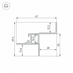Профиль для контурной подсветки натяжного потолка Arlight СEIL 052241
