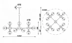 Люстра на штанге Freya Richard FR5596PL-16CH