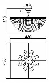 Люстра на штанге Maytoni Quadrato M583-48x48-2-N