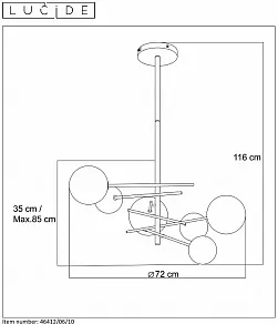 Люстра на штанге Lucide Alara 46412/06/10
