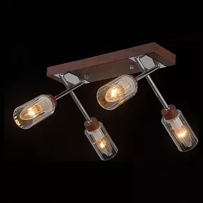 Потолочная люстра Natali Kovaltseva Helsinki Wood HELSINKI WOOD 81043-4C WOOD,CHROME