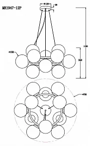Подвесная люстра MyFar Aerton MR1947-12P