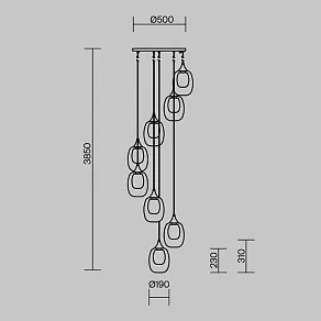 Подвесной светильник Maytoni Aura MOD016PL-08BS1