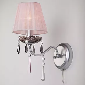 Бра Eurosvet Rosetta 10086/1 серебро/дымчатый хрусталь Strotskis