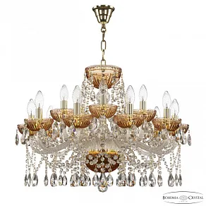 Подвесная люстра Bohemia Ivele Crystal 5413 5413/10+5/240 G Amber/M-1G